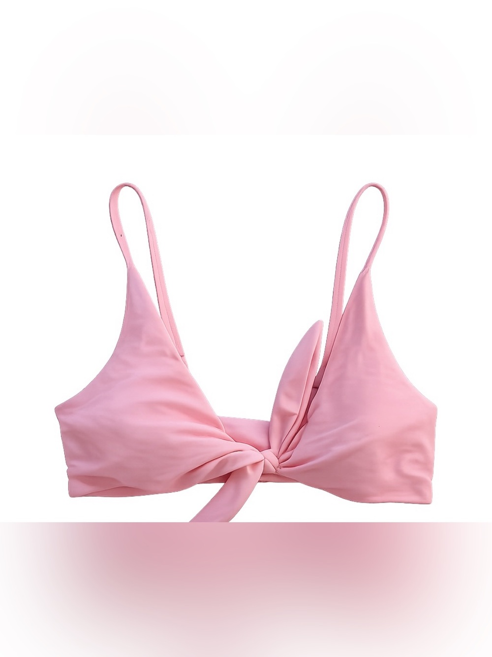 Pink Tie-Front Bikini Top